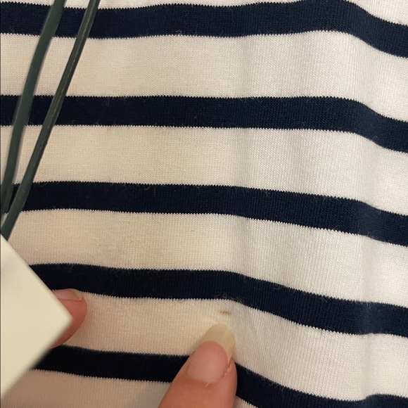 Tuckernuck Navy Blue Striped Presley Boyfriend Tee Large Preppy Minimalist New - Picture 9 of 11